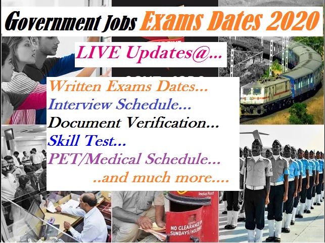 govt jobs exams date live update 2020